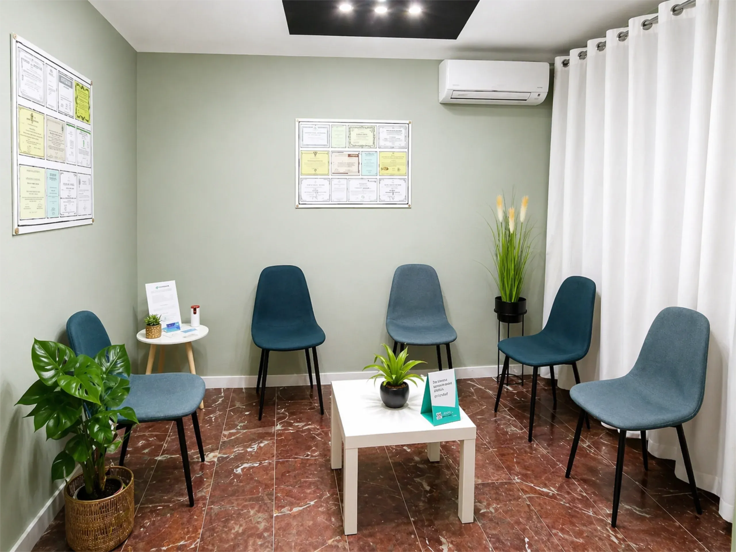 Sala de espera del centro de psicología Alborán Psicólogos en Granada